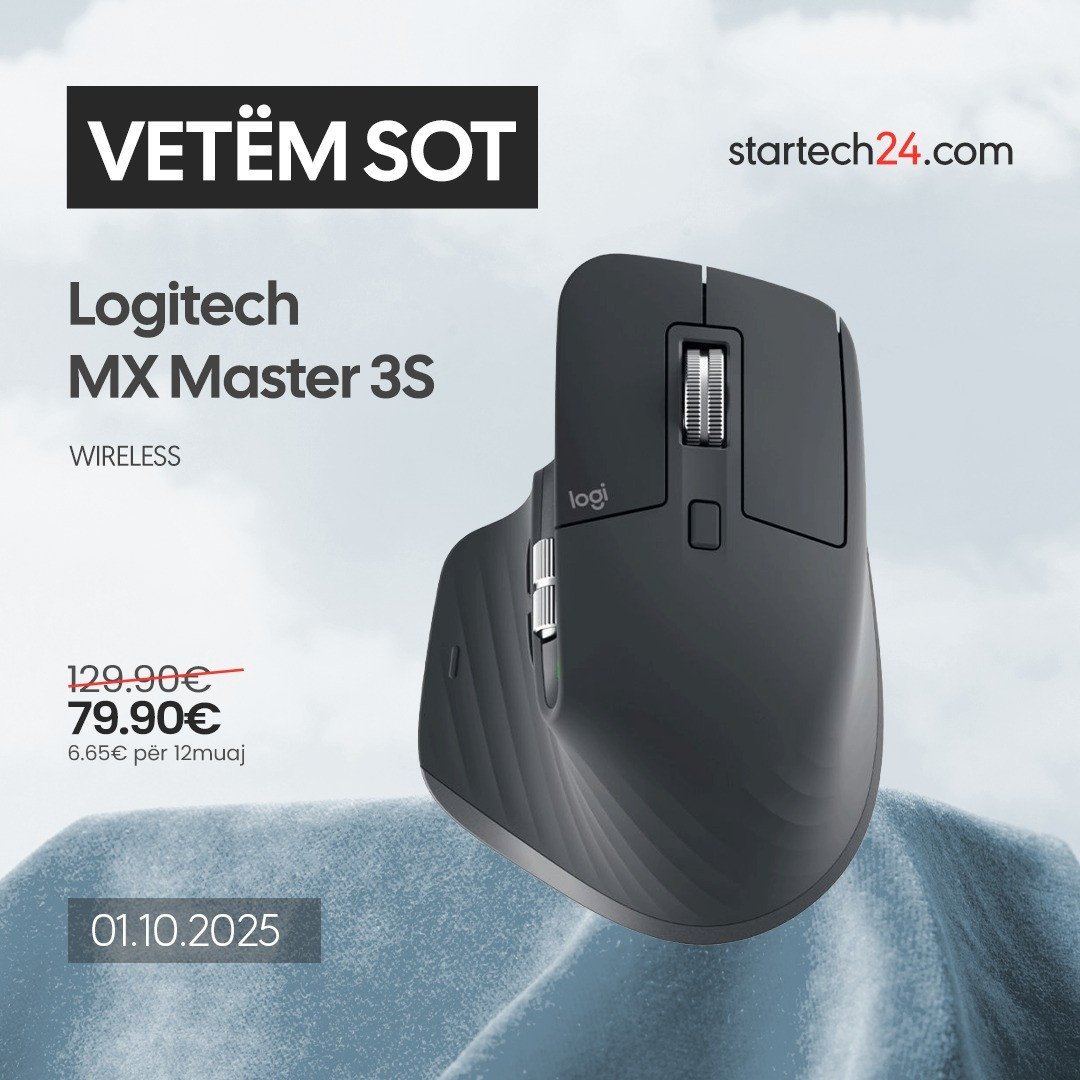 Logitech MX Master 3S - Maus wireless për produktivitet maksimal