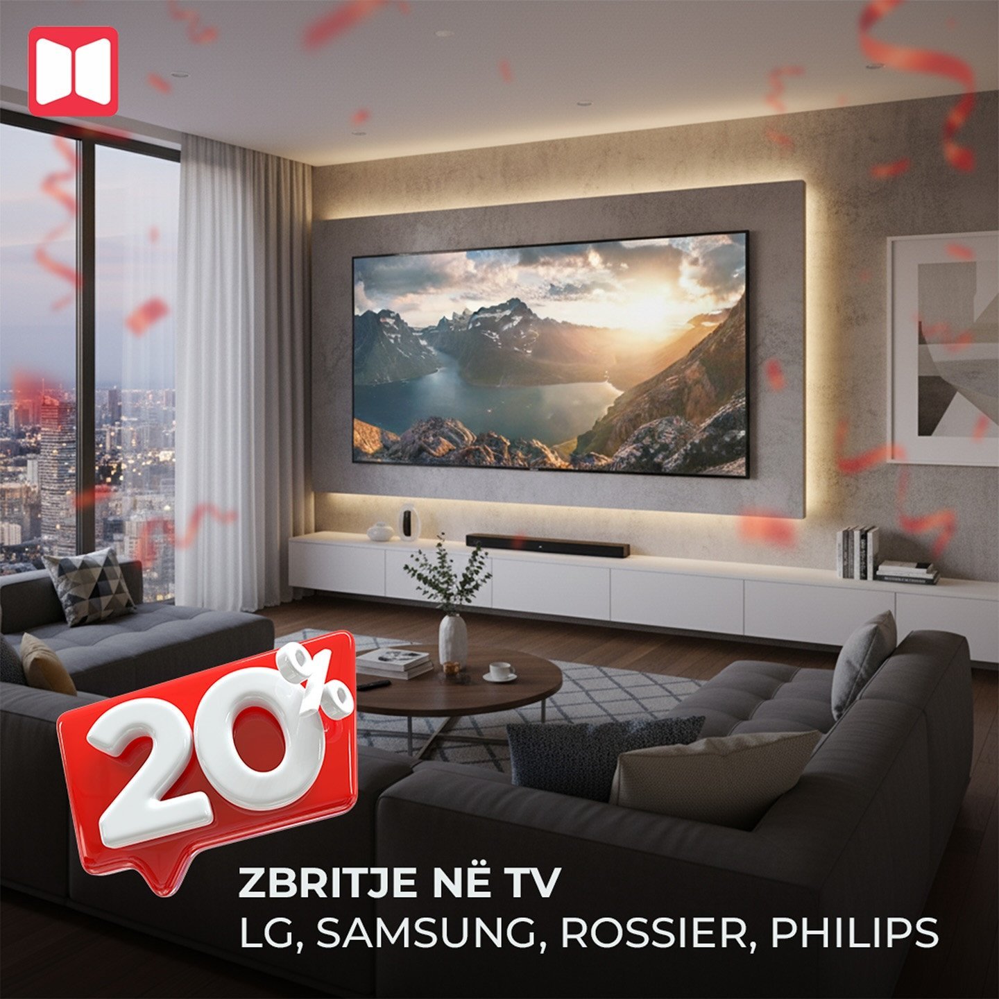 ZBRITJE 20% NË TV