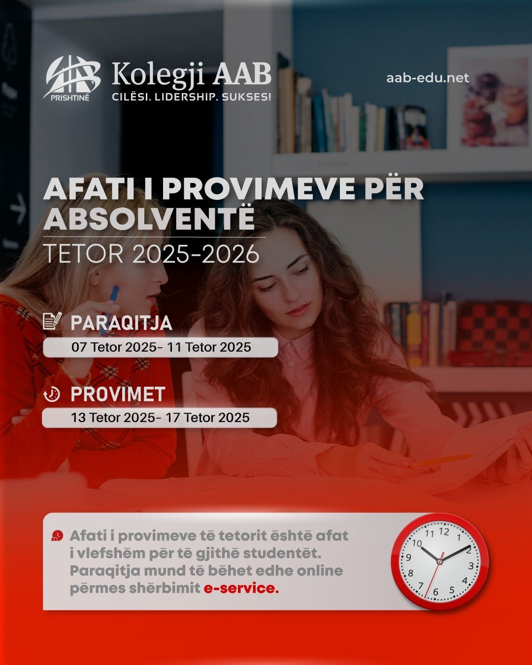 Afati i provimeve për absolventë