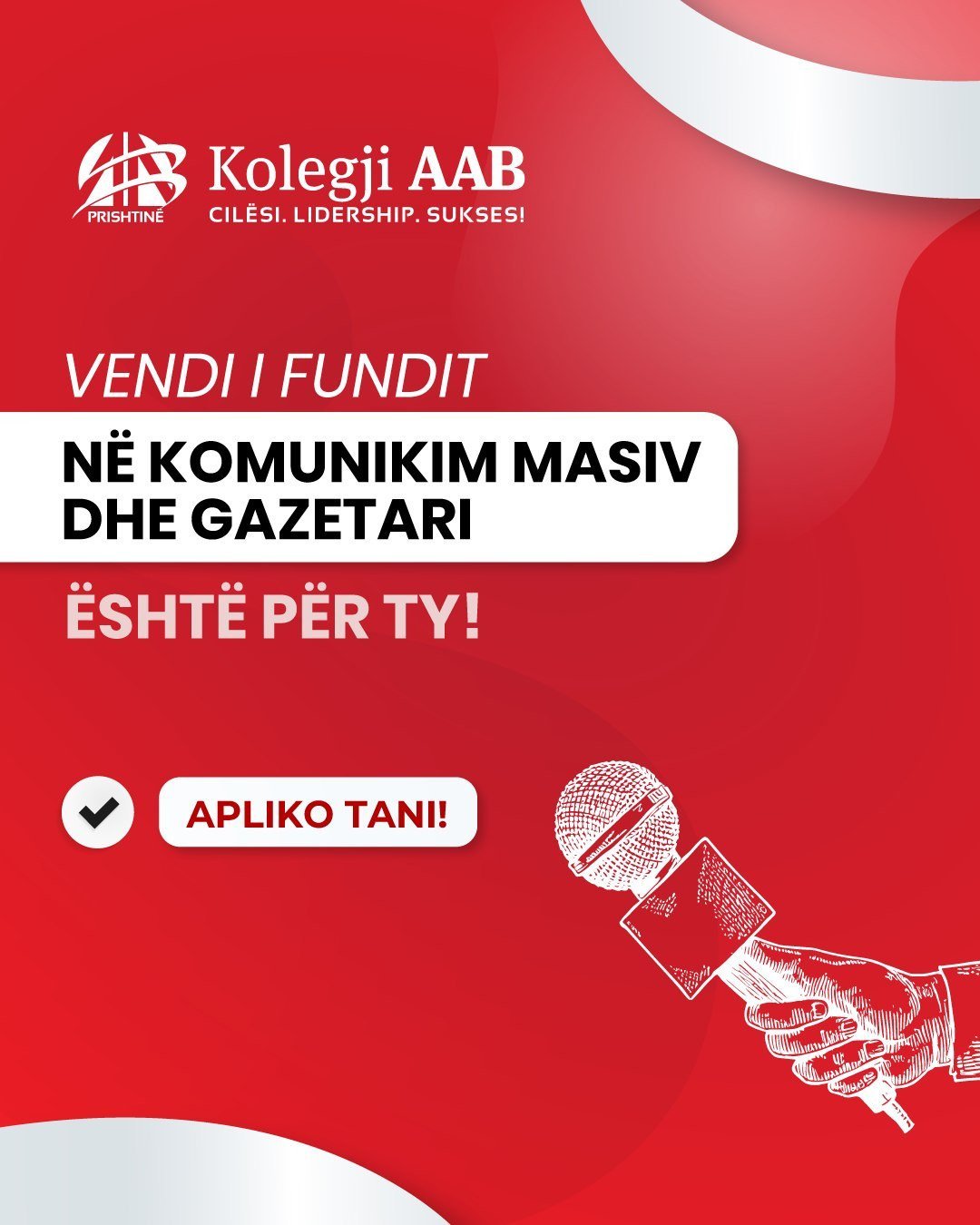 Ti ke mundësinë të bëhesh pjesë e Fakultetit të Komunikimit dhe Gazetarisë