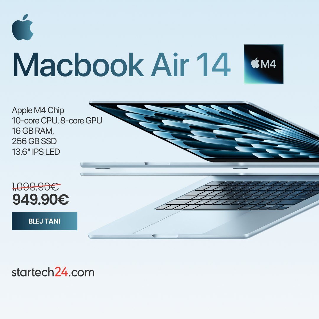 MacBook Air 14 me çipin më të ri Apple M4