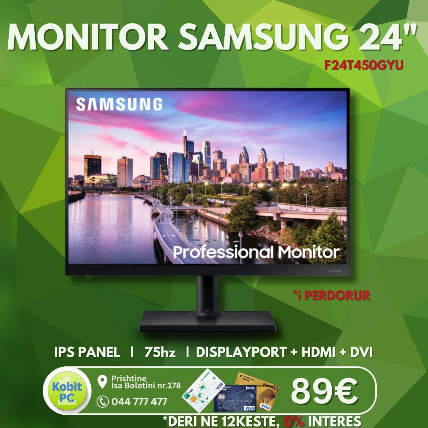 MONITOR SAMSUNG 24" 75hz