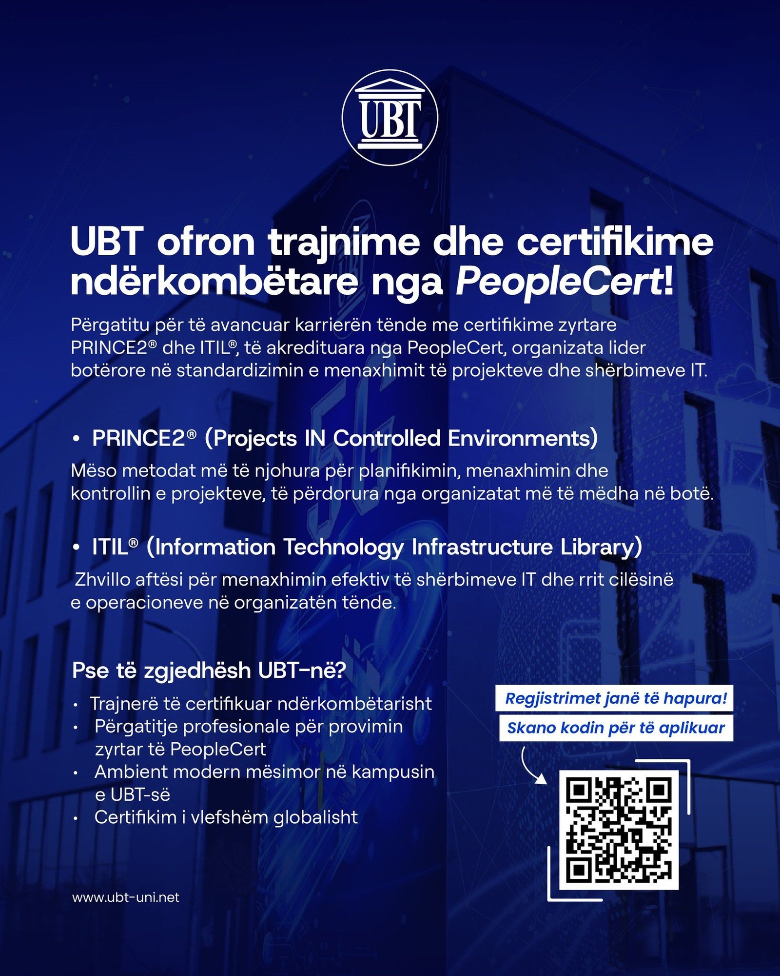 UBT është qendër trajnimi dhe certifikimi