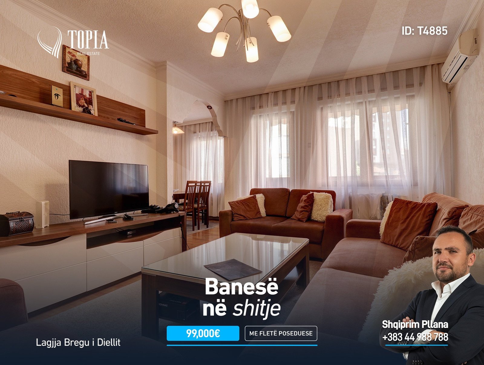 Banesë në shitje në lagjen Bregu i Diellit