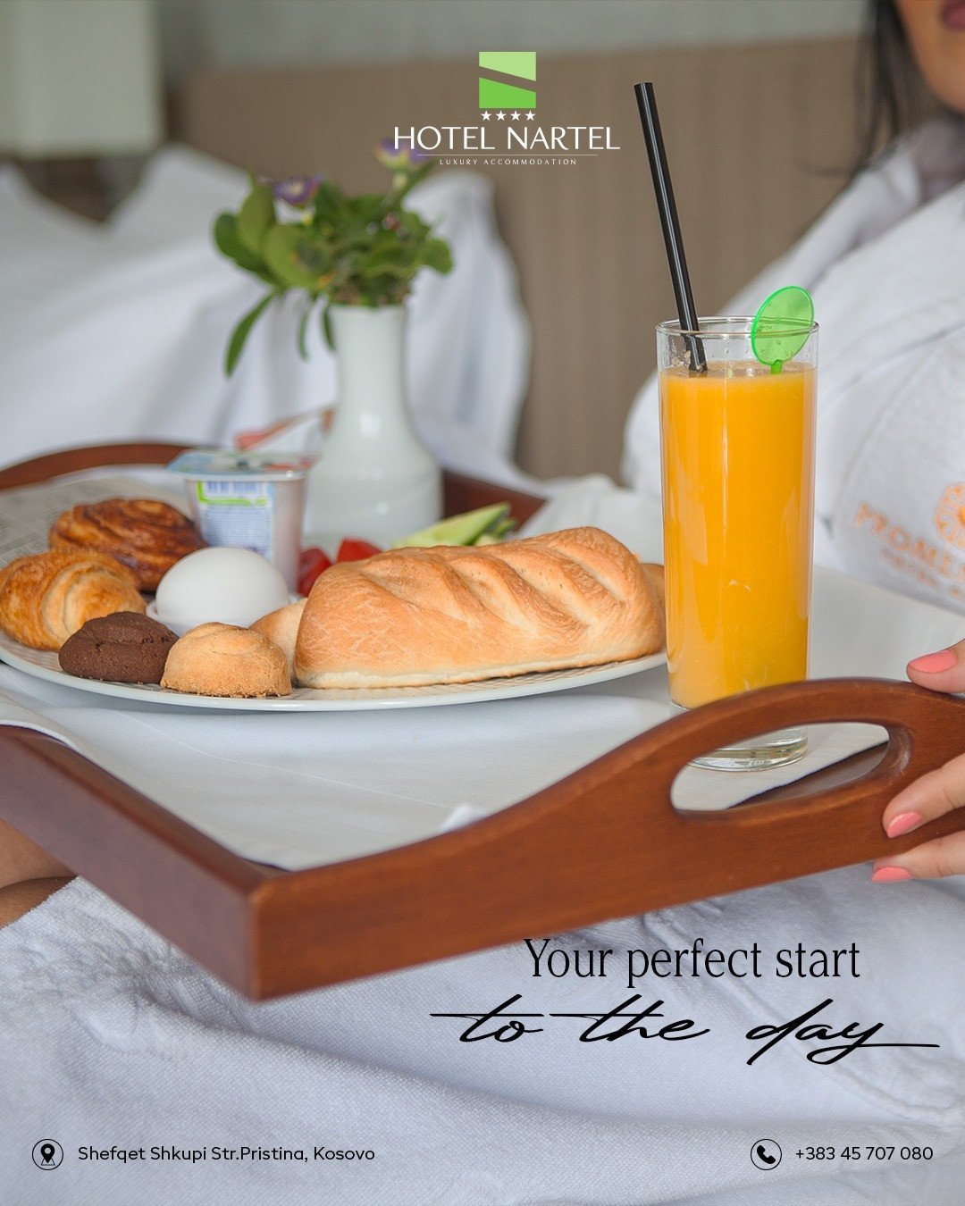 Begin each morning at Hotel Nartel