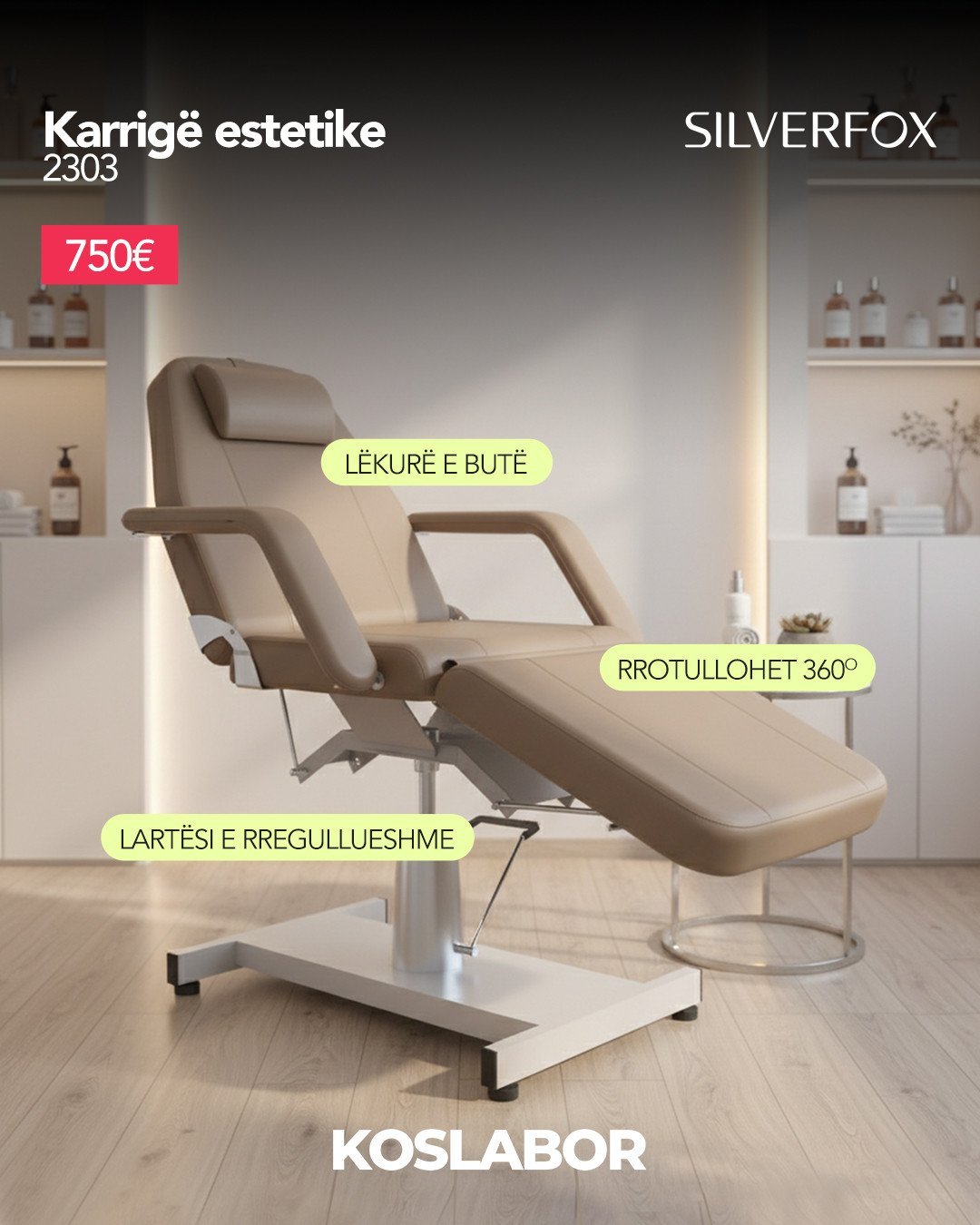 Karrigë mekanike për qendra estetike Silverfox 2303