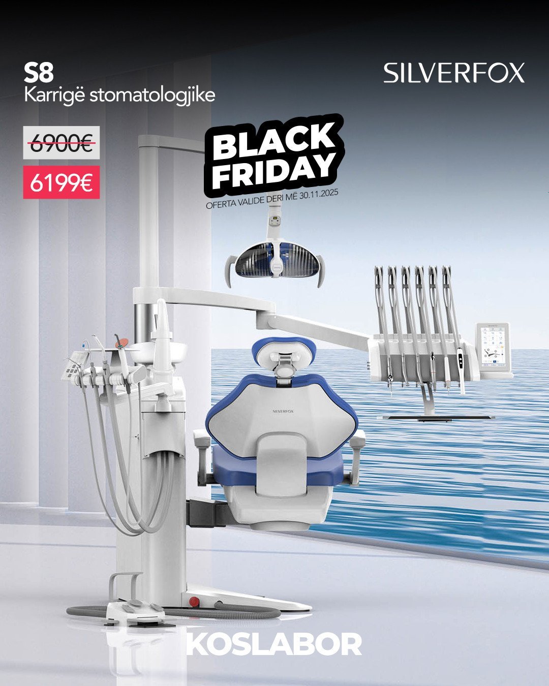 Karrigë stomatologjike Silverfox S8 Upper Mounted Model