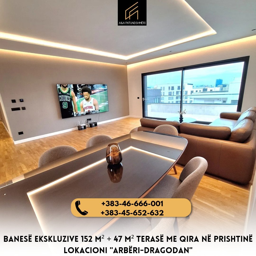 Banesë 152 m² dhe 47 m² Terasë me Qira Prishtinë/Arbëri