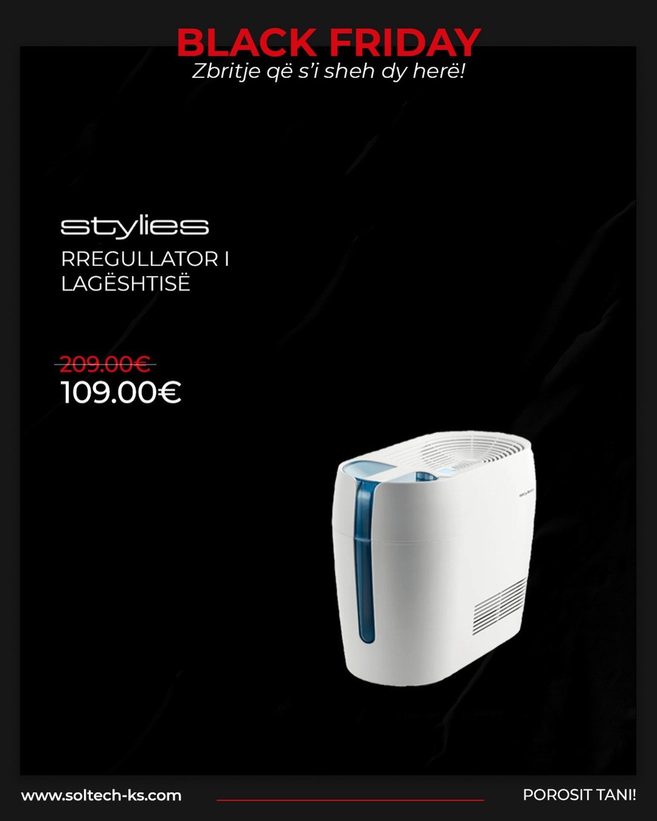 Mbaj ajrin në shtëpinë tënde perfekt me Stylies Rregullatorin e Lagështisë