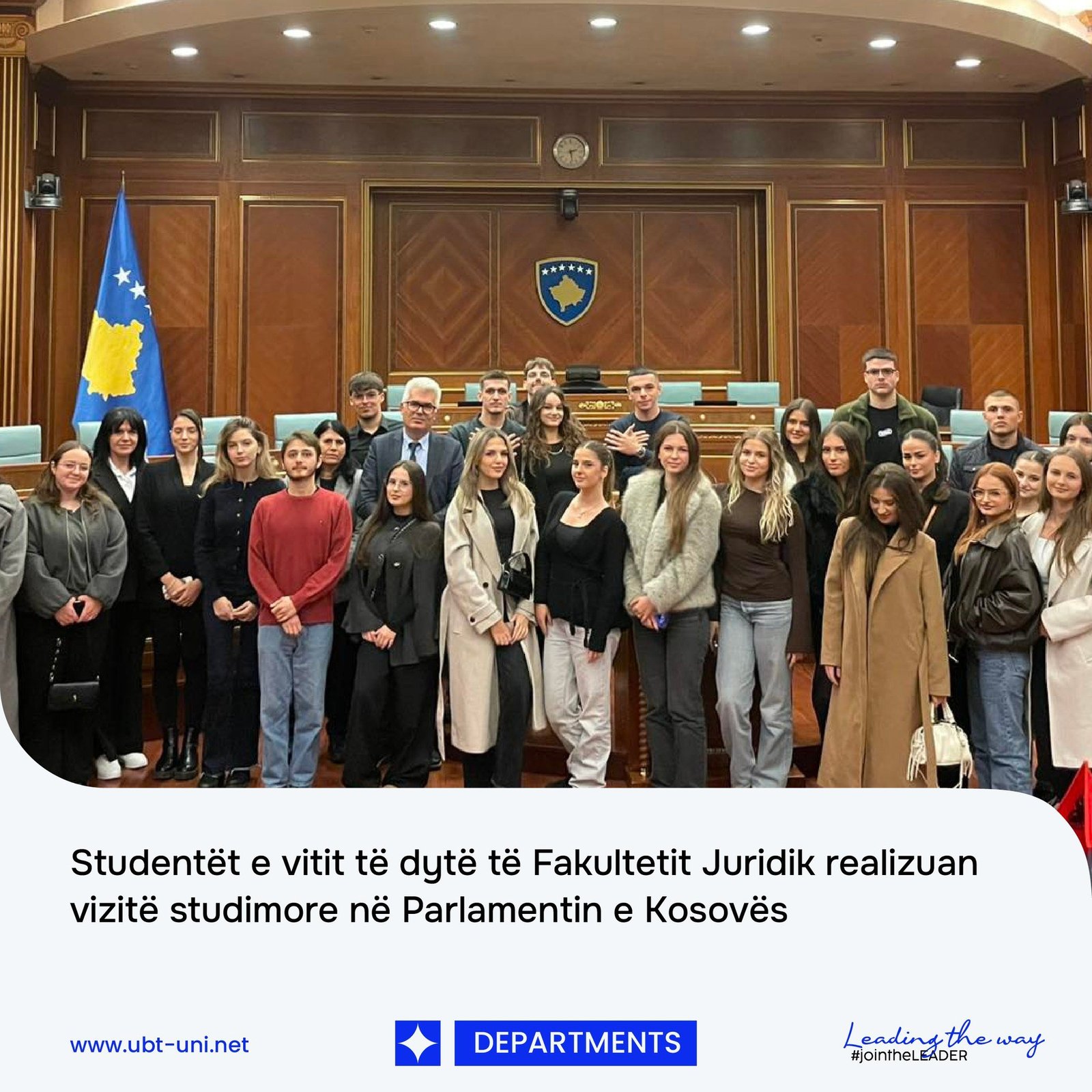 Fakultetit Juridik të UBT-së zhvilluan një vizitë studimore në Kuvendin e Republikës së Kosovës
