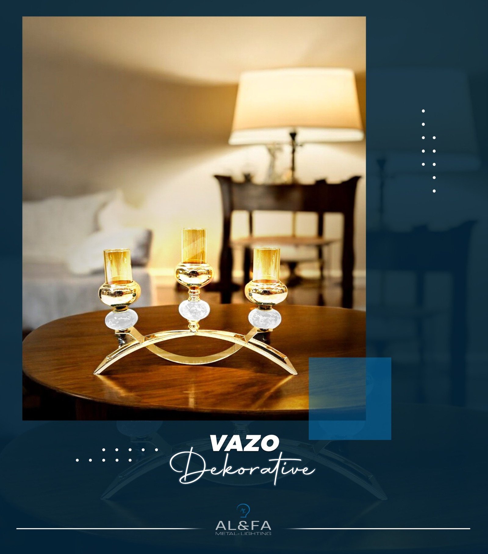 Me ngjyrat e saj të ngrohta ari dhe elementet prej qelqi të punuar me finesë