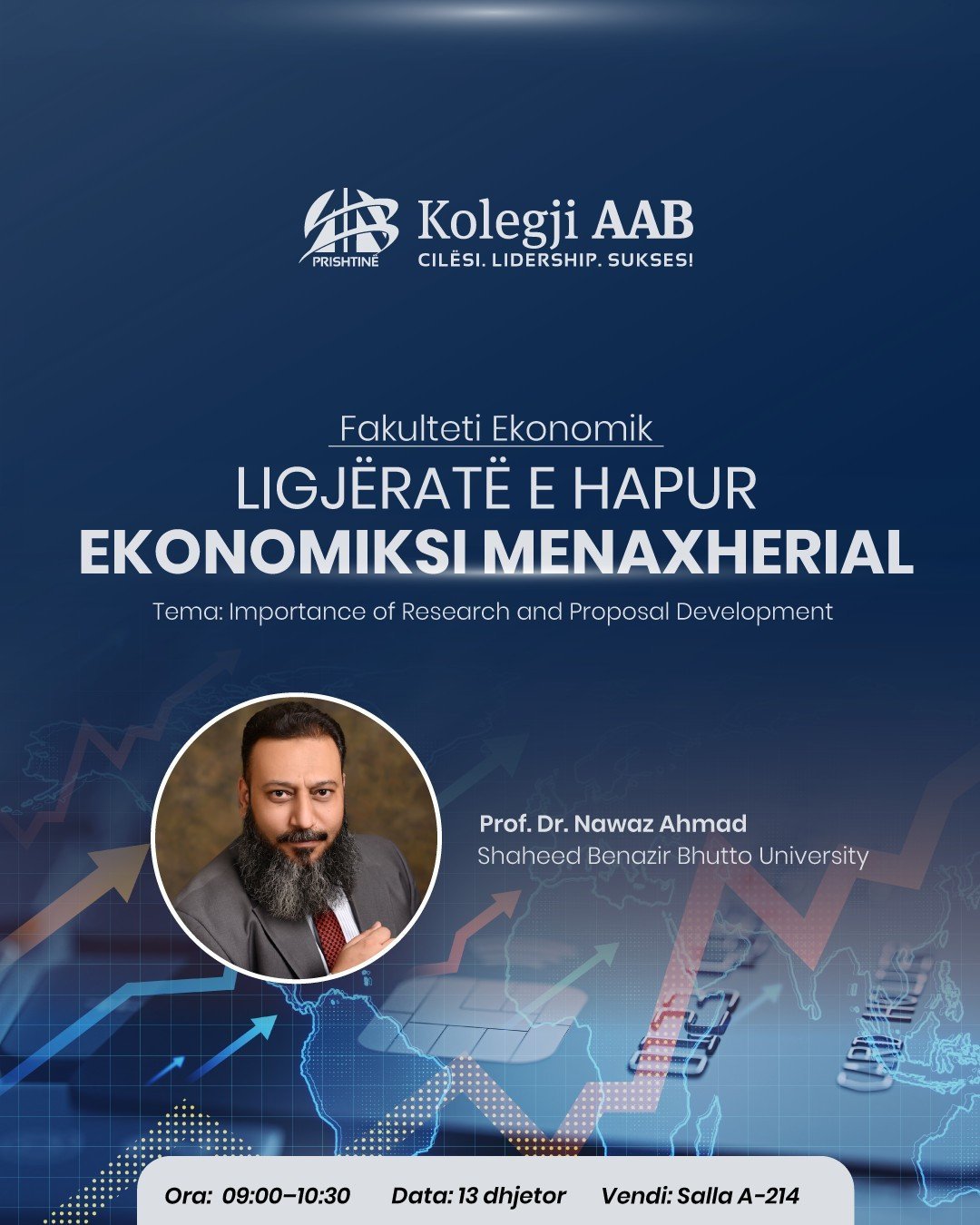 Fakulteti Ekonomik organizon ligjëratën e hapur “Rëndësia e kërkimit dhe hartimit të propozimeve”