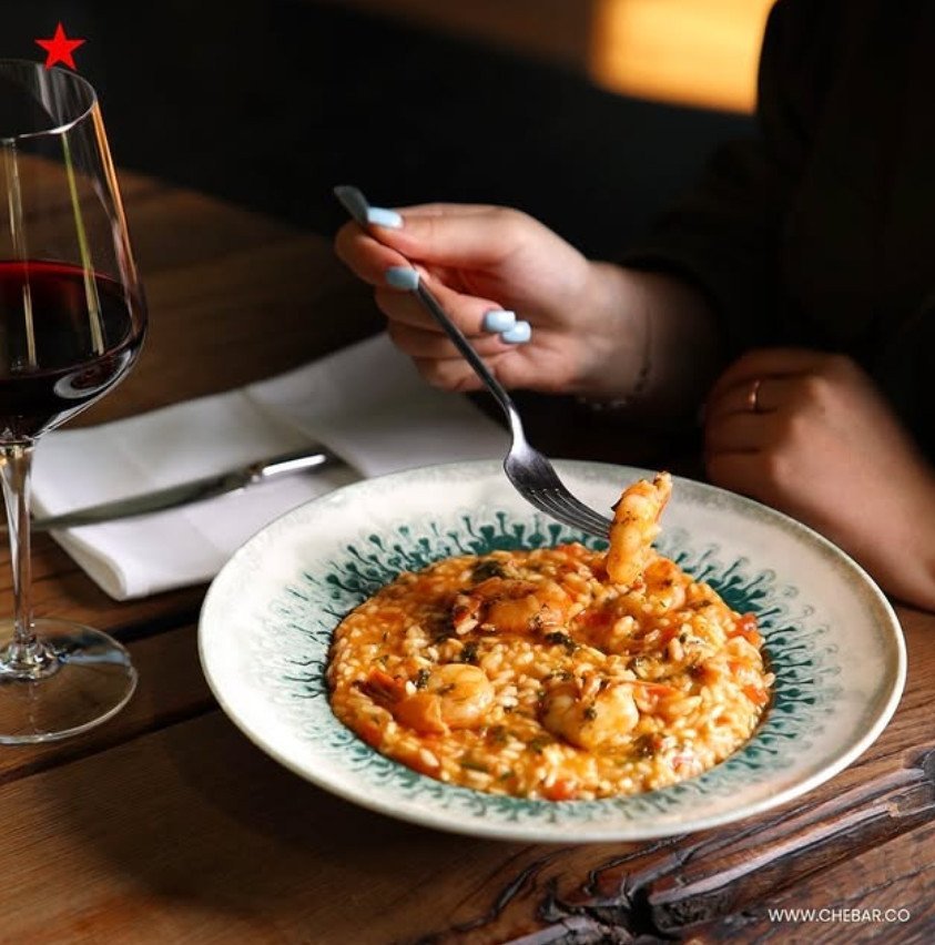 Savor the richness of our creamy shrimp risotto