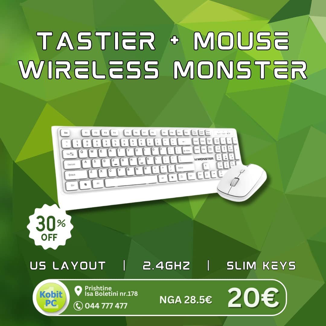 Tastiere + Mouse wireless monster