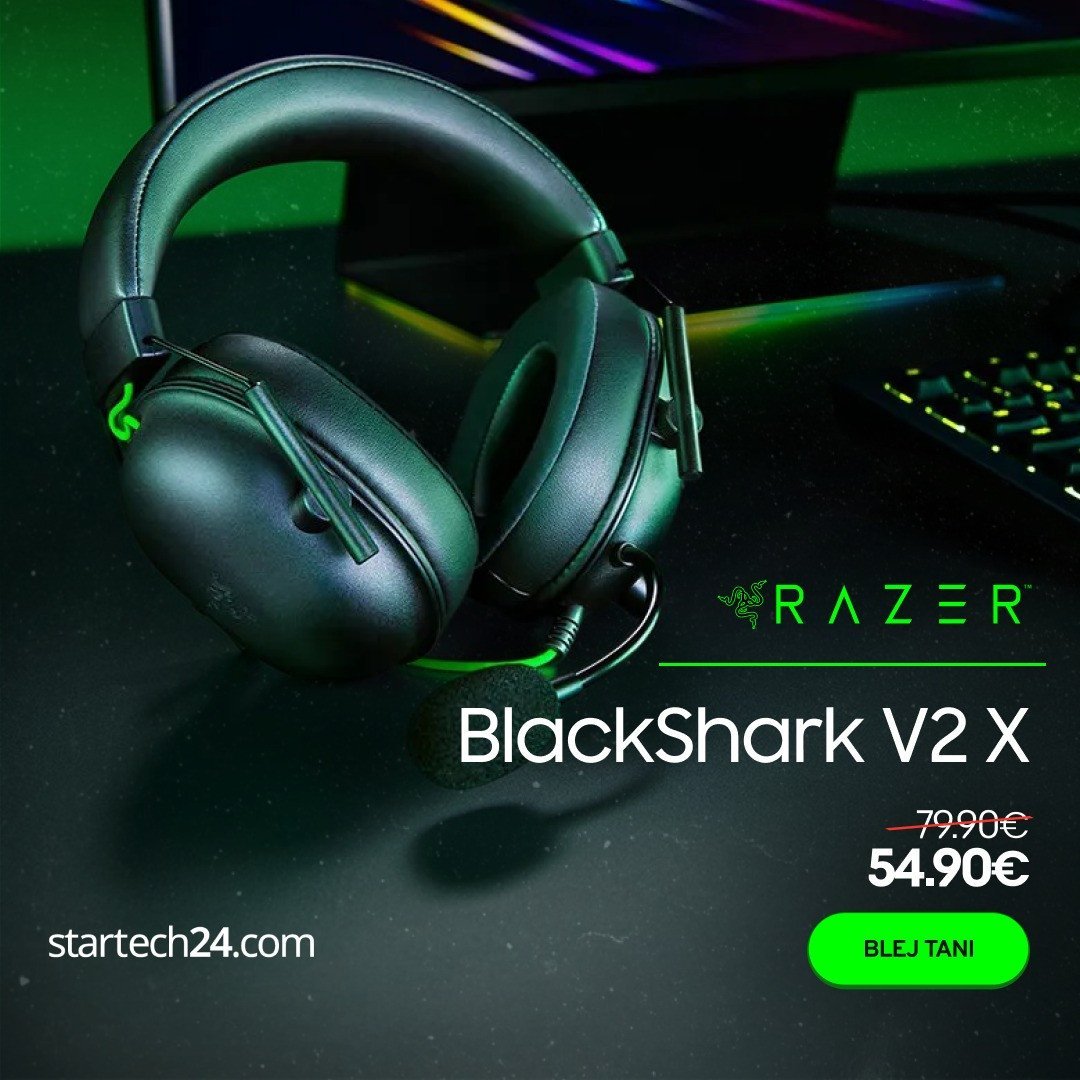 Razer BlackShark V2 X – kufje gaming me kabllo, zë i qartë
