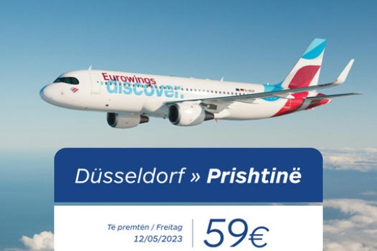 Eurokoha -Fluturim direkt nga Düsseldorf drejt Prishtinës.