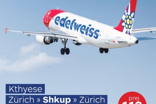 Eurokoha -Fluturim kthyes nga Zürich drejt Shkupi