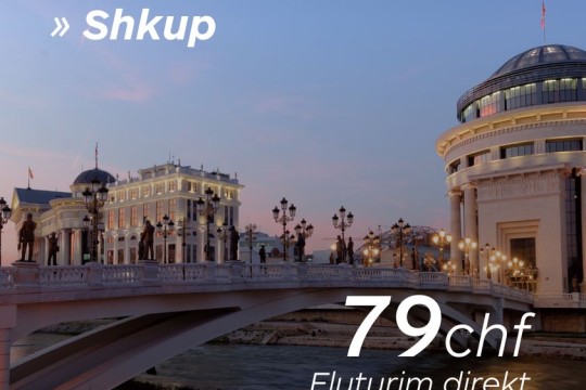 Eurokoha -Fluturim direkt nga Zürich drejt Shkupit