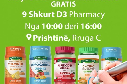 D3 Pharmacy -Matja e Vitaminave dhe Mineraleve GRATIS